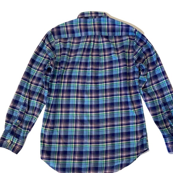 VINEYARD VINES Blue Plaid Button Front Cotton Shirt - Picture 2 of 4